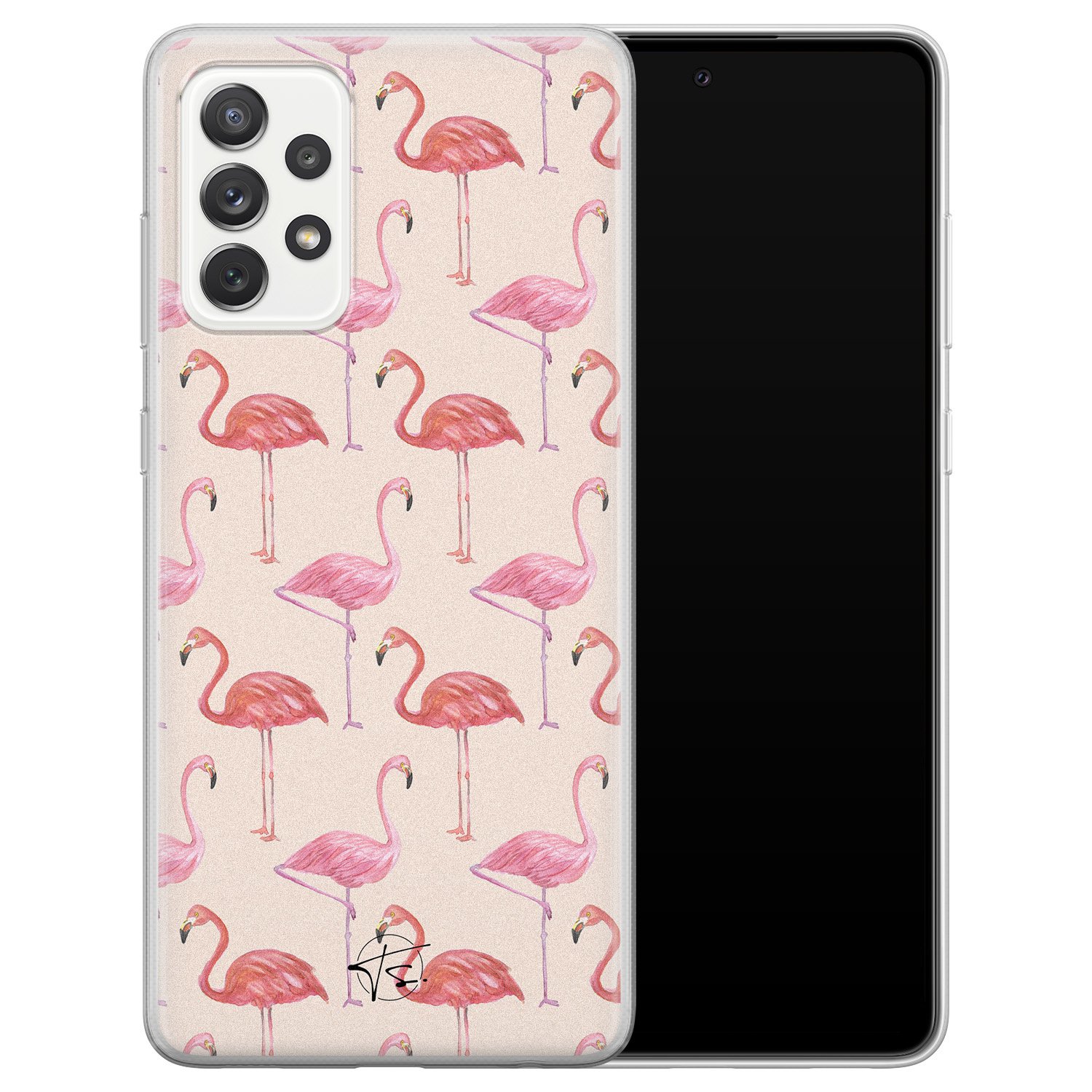 Telefoonhoesje Store Samsung Galaxy A72 siliconen hoesje - Flamingo