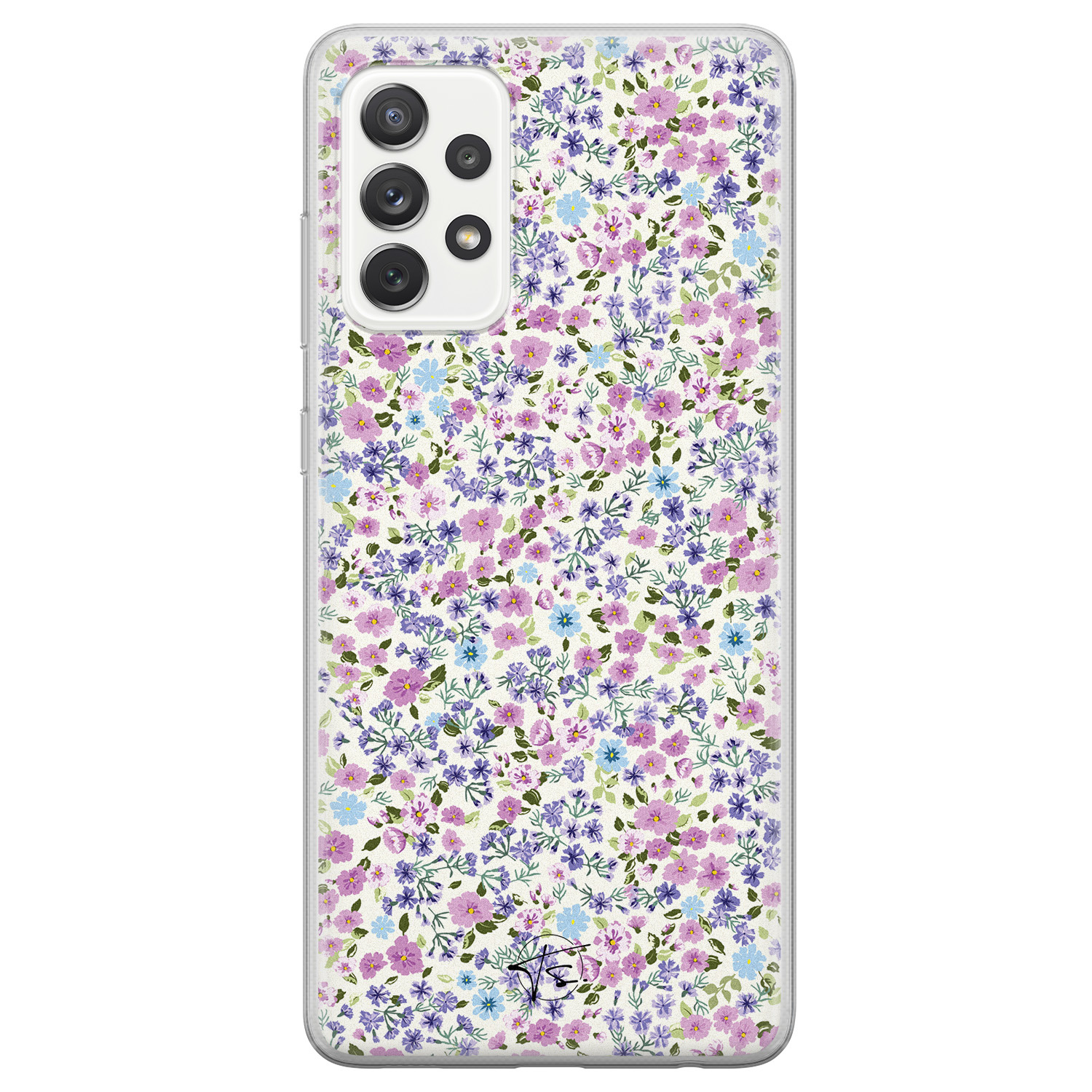 Telefoonhoesje Store Samsung Galaxy A72 siliconen hoesje - Purple Garden