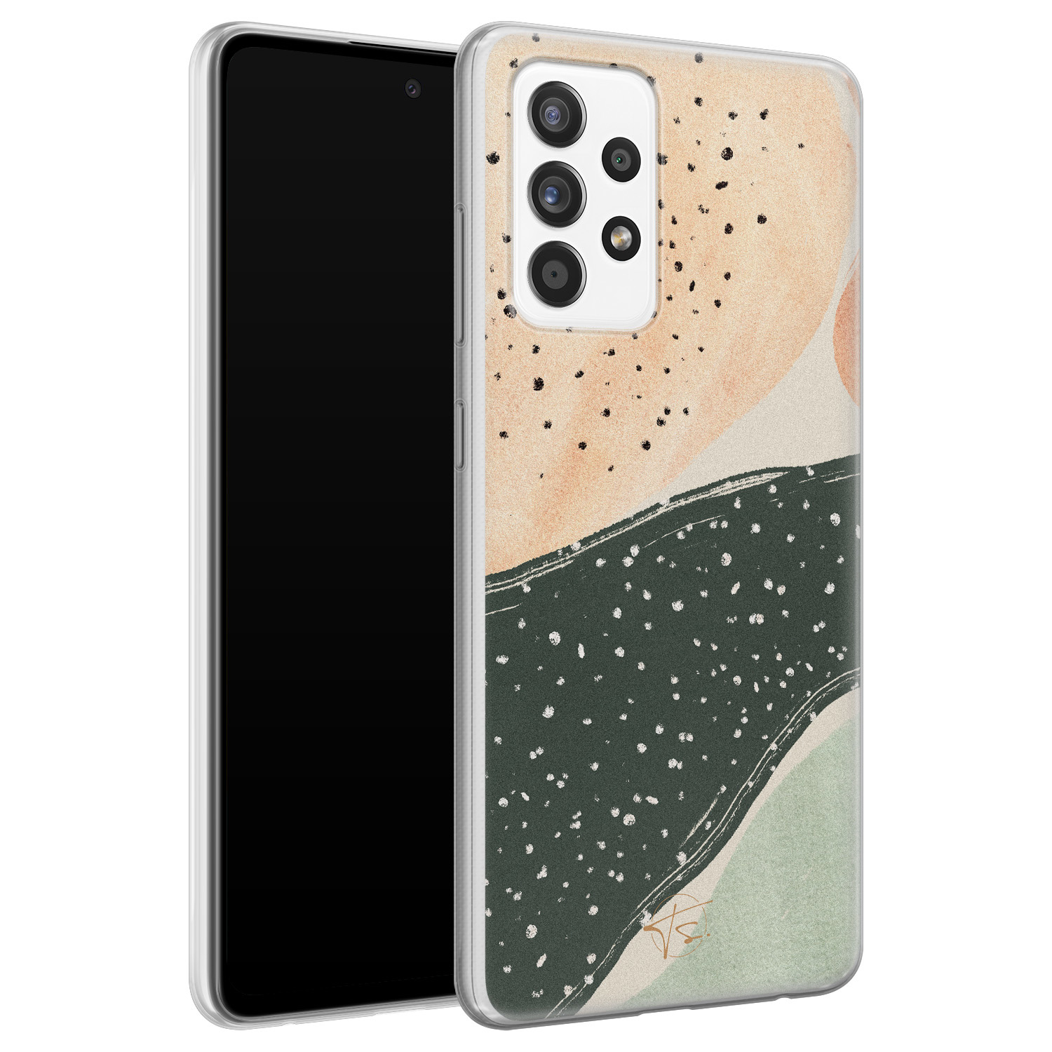 Telefoonhoesje Store Samsung Galaxy A72 siliconen hoesje - Abstract peach