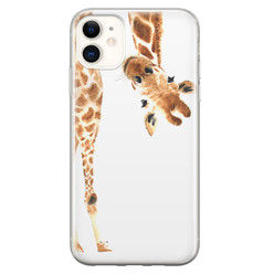 Leuke Telefoonhoesjes iPhone 11 siliconen hoesje - Giraffe peekaboo