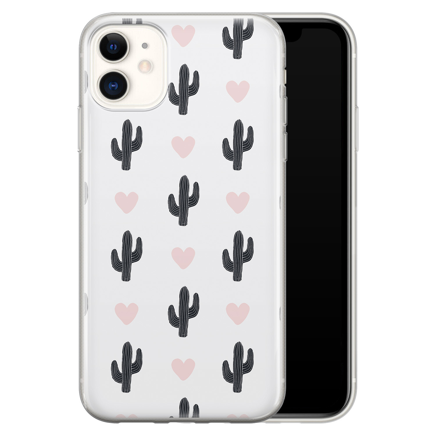 Leuke Telefoonhoesjes iPhone 11 siliconen hoesje - Cactus love