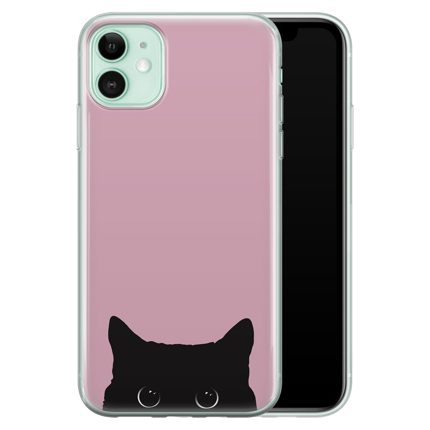 Telefoonhoesje Store iPhone 11 siliconen hoesje - Zwarte kat