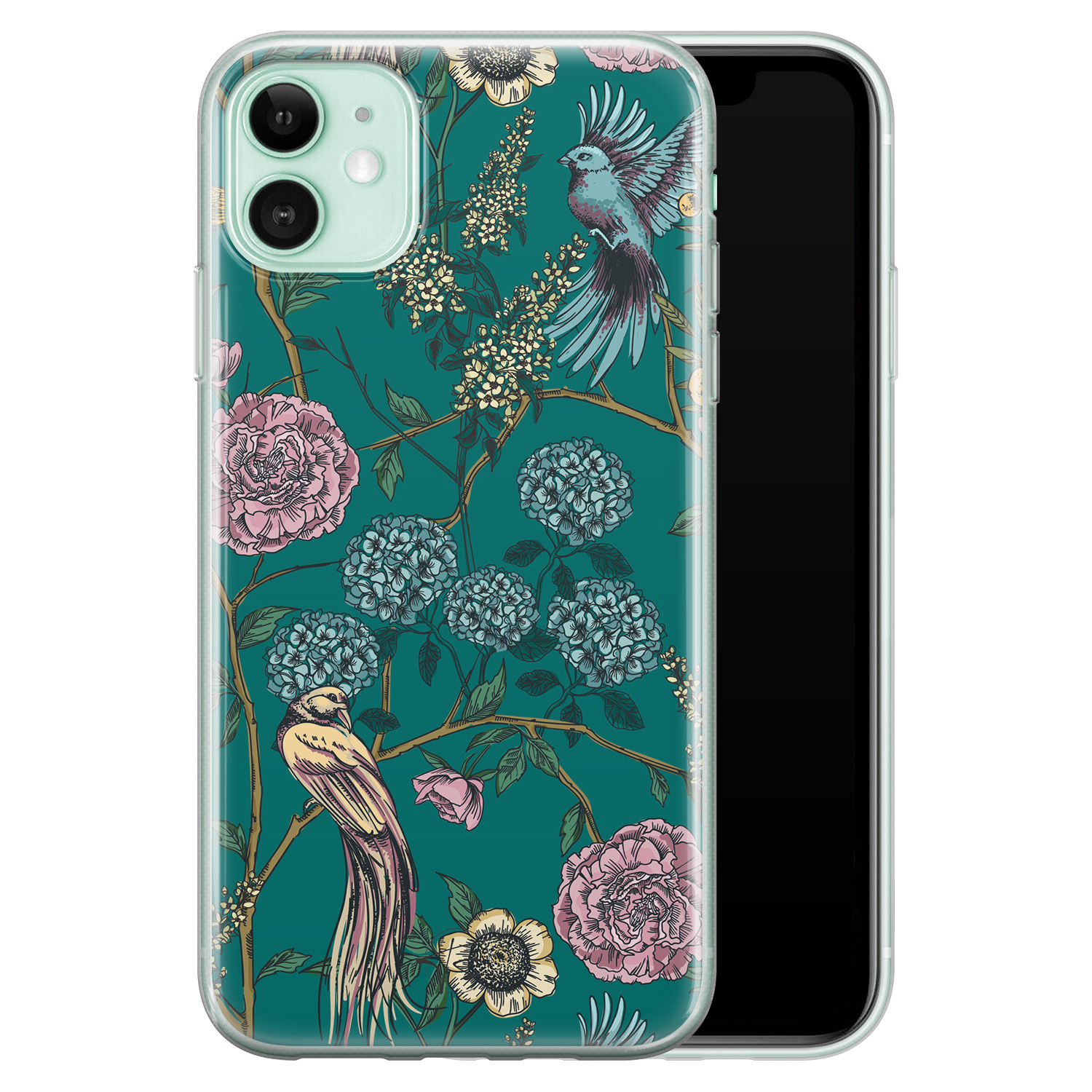 Telefoonhoesje Store iPhone 11 siliconen hoesje - Bloomy birds