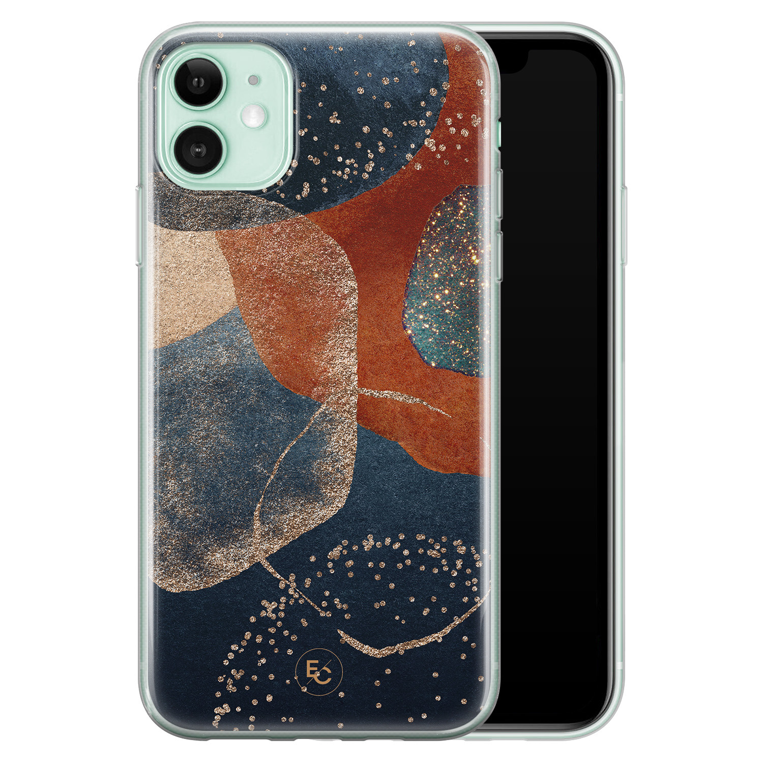 ELLECHIQ iPhone 11 siliconen hoesje - Abstract Terracotta