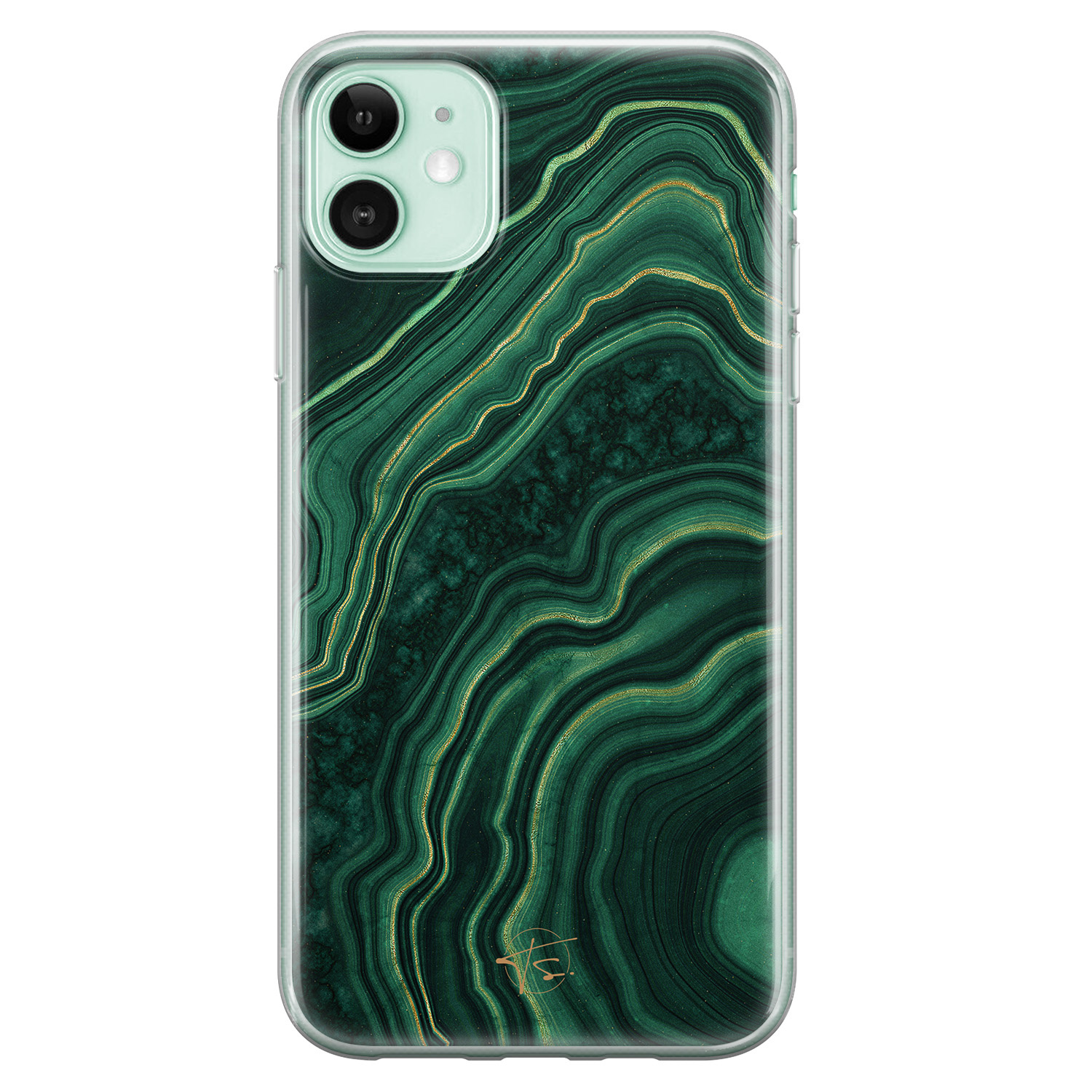 Telefoonhoesje Store iPhone 11 siliconen hoesje - Agate groen