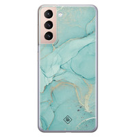 Casimoda Samsung Galaxy S21 siliconen hoesje - Touch of mint