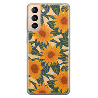 Telefoonhoesje Store Samsung Galaxy S21 siliconen hoesje - Zonnebloemen