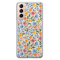 Telefoonhoesje Store Samsung Galaxy S21 siliconen hoesje - Romantische bloemen