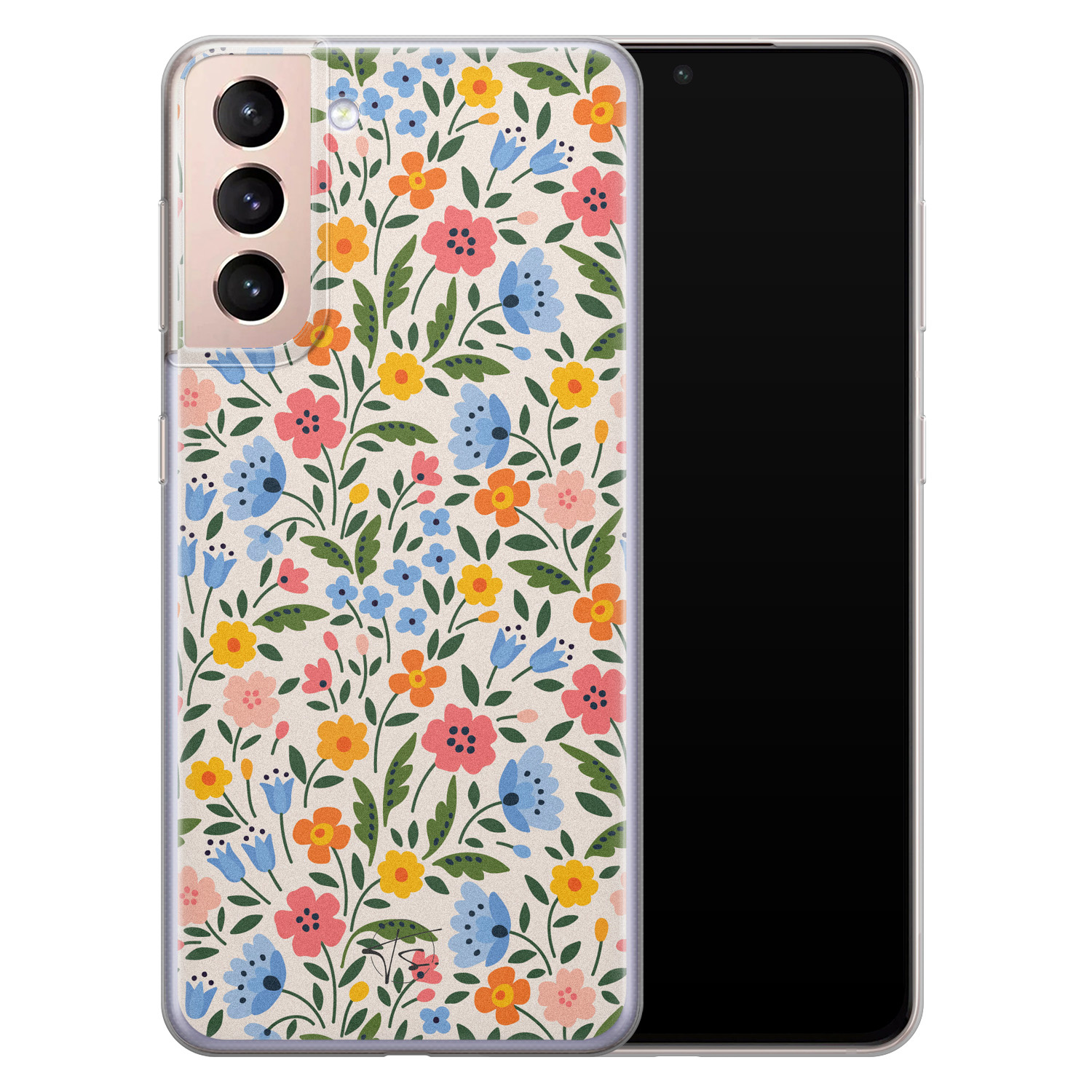 Telefoonhoesje Store Samsung Galaxy S21 siliconen hoesje - Romantische bloemen