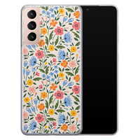 Telefoonhoesje Store Samsung Galaxy S21 Plus siliconen hoesje - Romantische bloemen