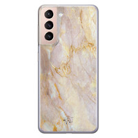 ELLECHIQ Samsung Galaxy S21 Plus siliconen hoesje - Stay Golden Marble