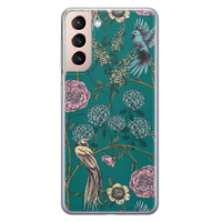 Telefoonhoesje Store Samsung Galaxy S21 Plus siliconen hoesje - Bloomy birds