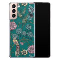 Telefoonhoesje Store Samsung Galaxy S21 Plus siliconen hoesje - Bloomy birds