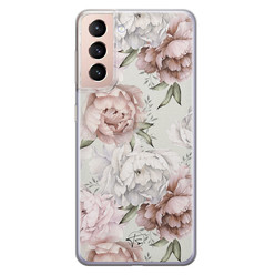 Telefoonhoesje Store Samsung Galaxy S21 Plus siliconen hoesje - Classy flowers