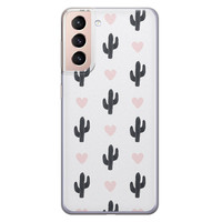 Leuke Telefoonhoesjes Samsung Galaxy S21 Plus siliconen hoesje - Cactus love