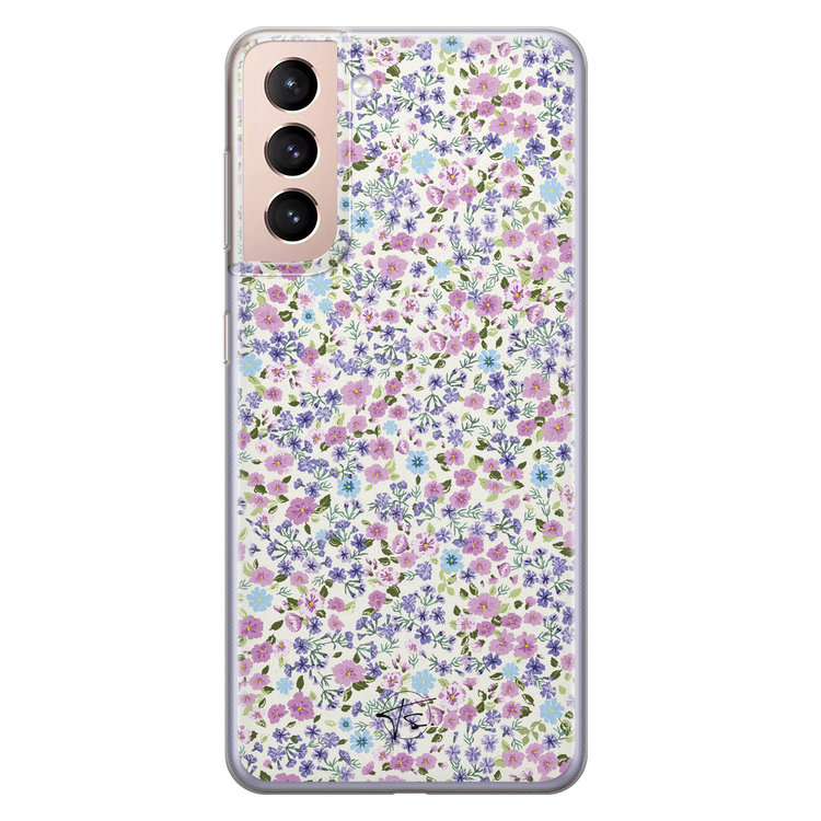 Telefoonhoesje Store Samsung Galaxy S21 Plus siliconen hoesje - Purple Garden