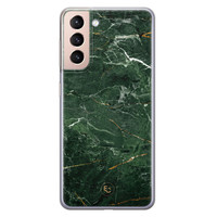 ELLECHIQ Samsung Galaxy S21 Plus siliconen hoesje - Marble jade green