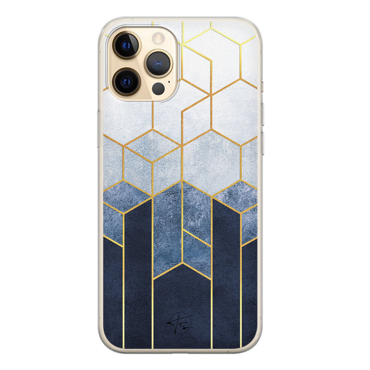 Telefoonhoesje Store iPhone 12 siliconen hoesje - Geometrisch fade art