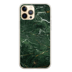 ELLECHIQ iPhone 12 siliconen hoesje - Marble jade green