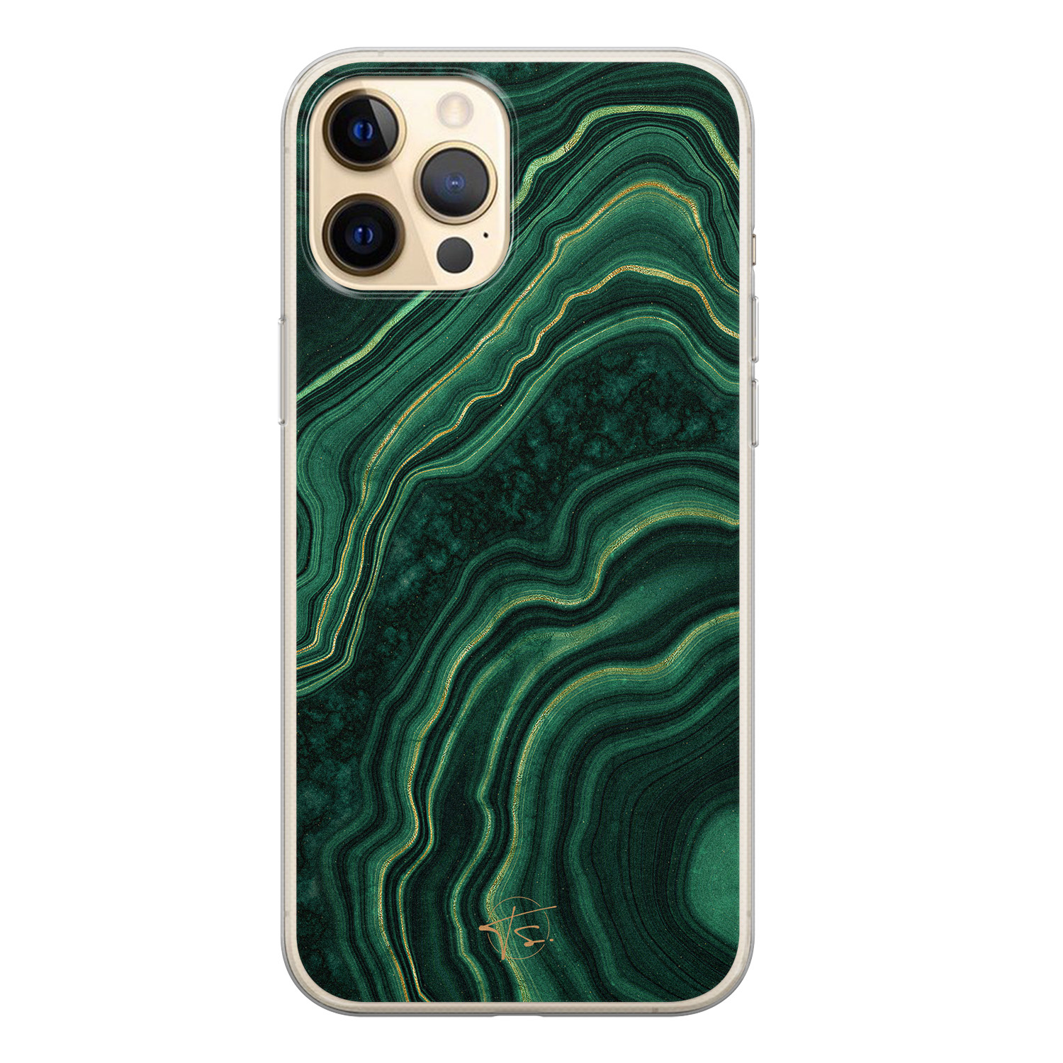 Telefoonhoesje Store iPhone 12 siliconen hoesje - Agate groen
