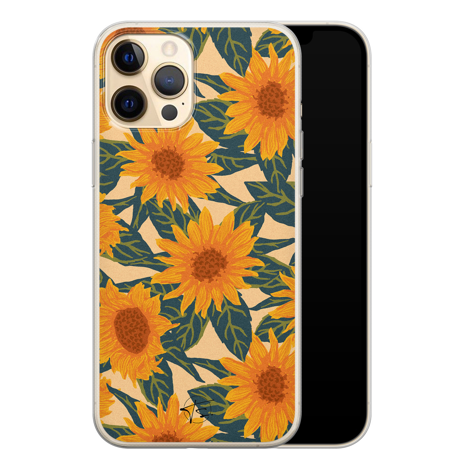 Telefoonhoesje Store iPhone 12 siliconen hoesje - Zonnebloemen
