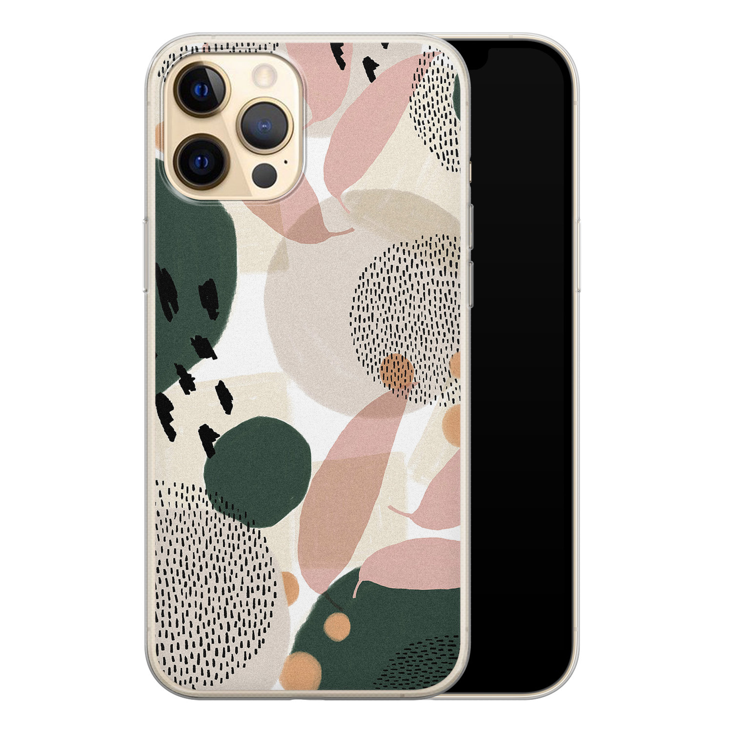 Leuke Telefoonhoesjes iPhone 12 siliconen hoesje - Abstract