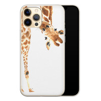 Leuke Telefoonhoesjes iPhone 12 Pro siliconen hoesje - Giraffe