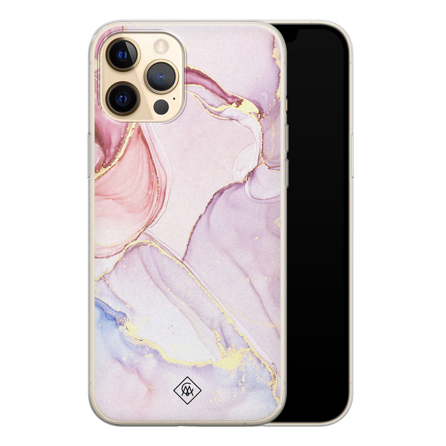 Casimoda iPhone 12 Pro siliconen hoesje - Marmer paars