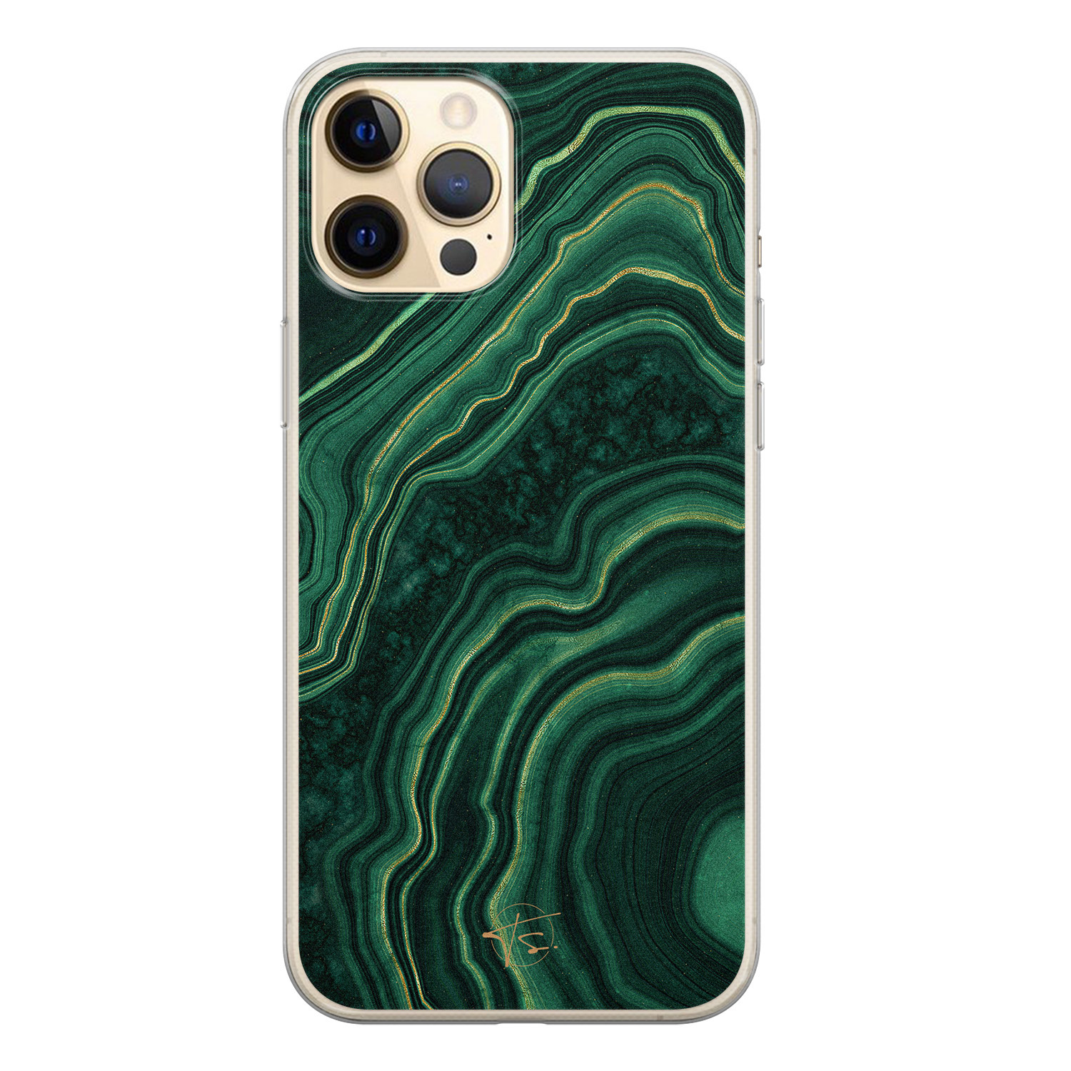Telefoonhoesje Store iPhone 12 Pro siliconen hoesje - Agate groen