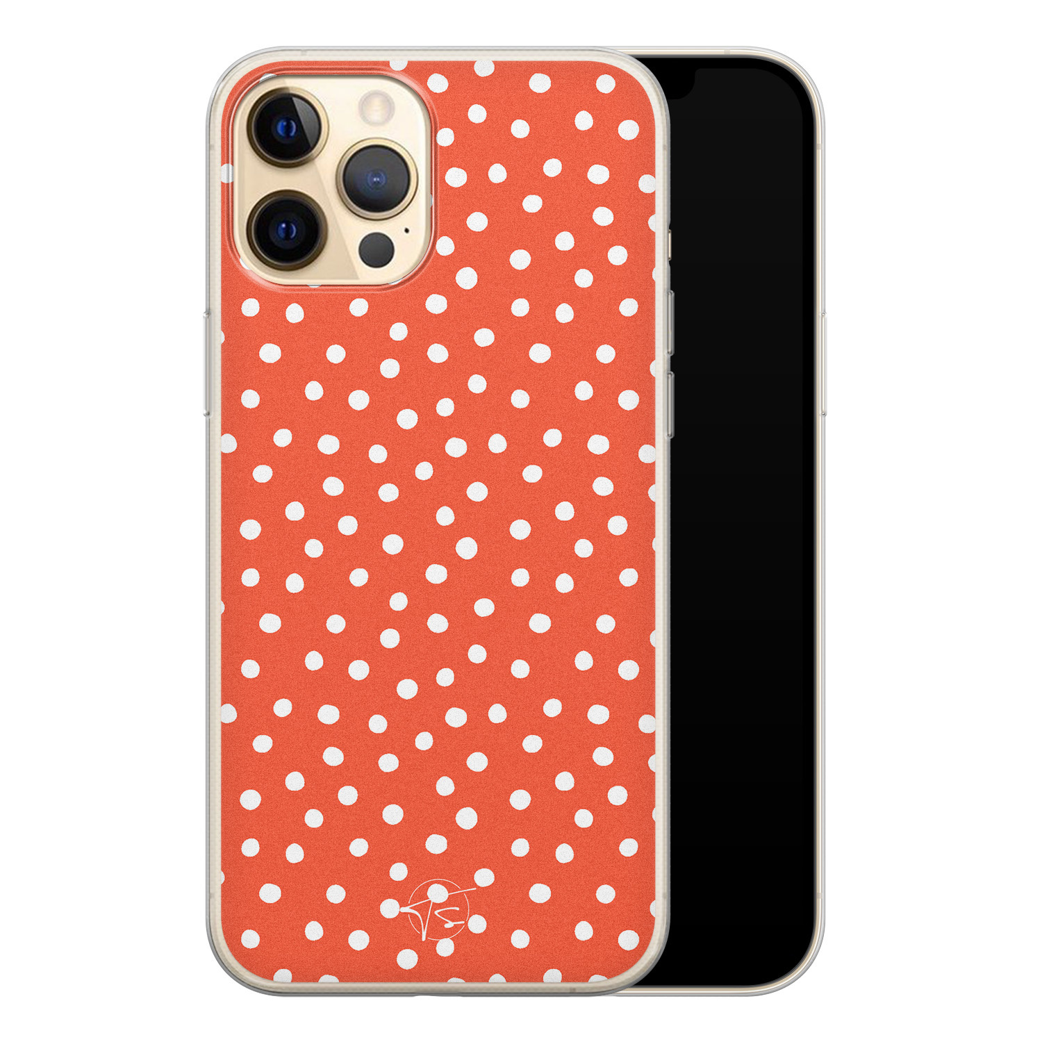 Telefoonhoesje Store iPhone 12 Pro siliconen hoesje - Orange dots