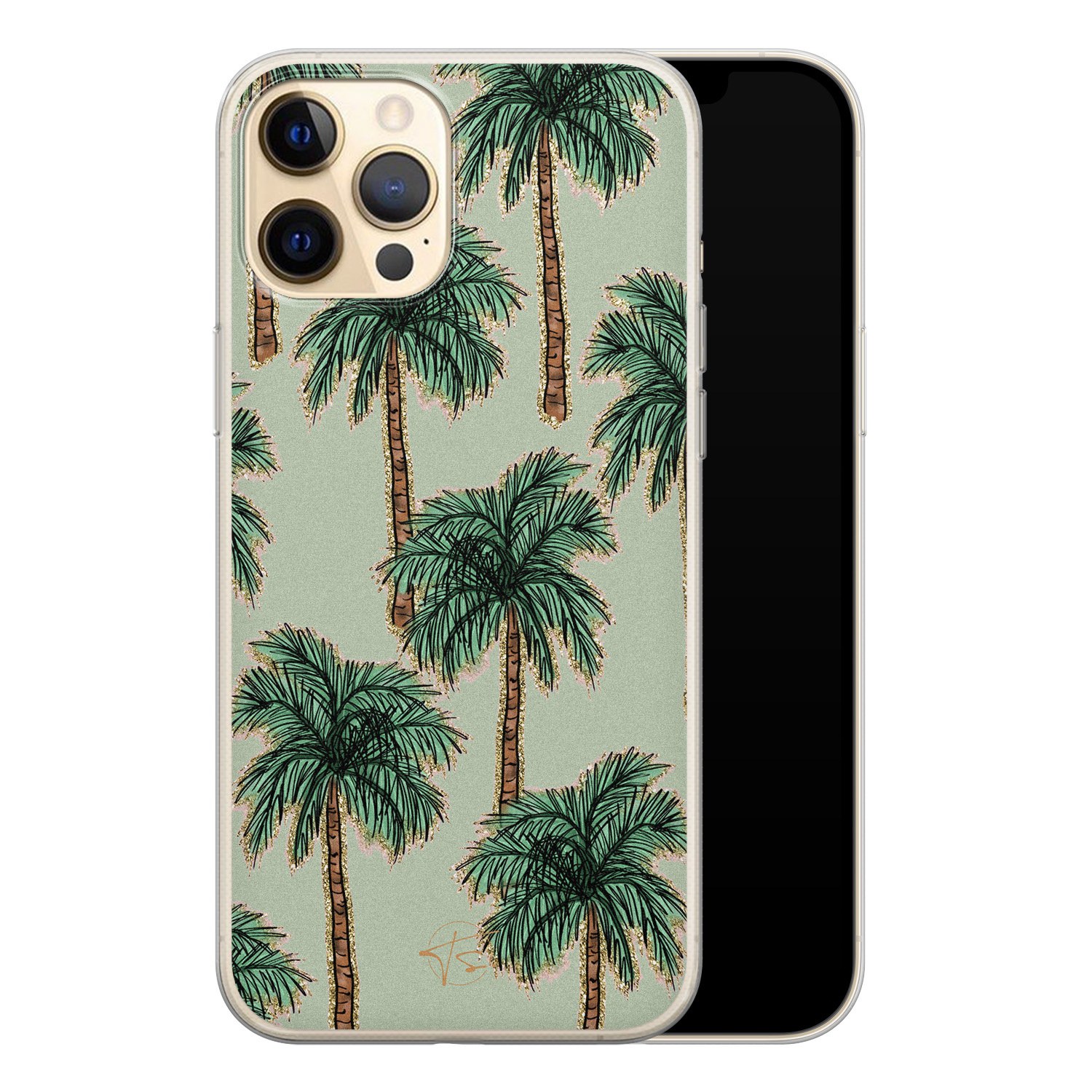 Telefoonhoesje Store iPhone 12 Pro siliconen hoesje - Palmbomen