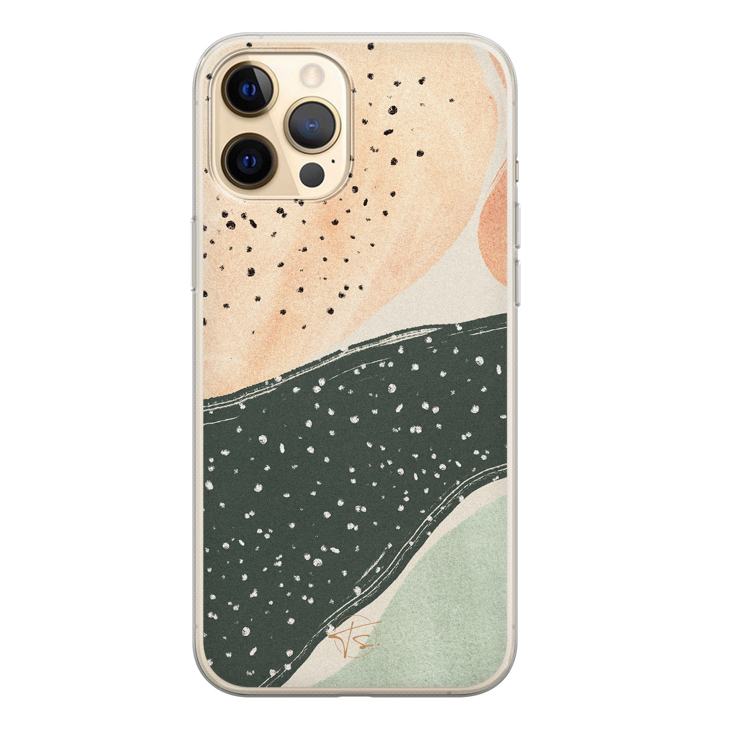 Telefoonhoesje Store iPhone 12 Pro siliconen hoesje - Abstract peach