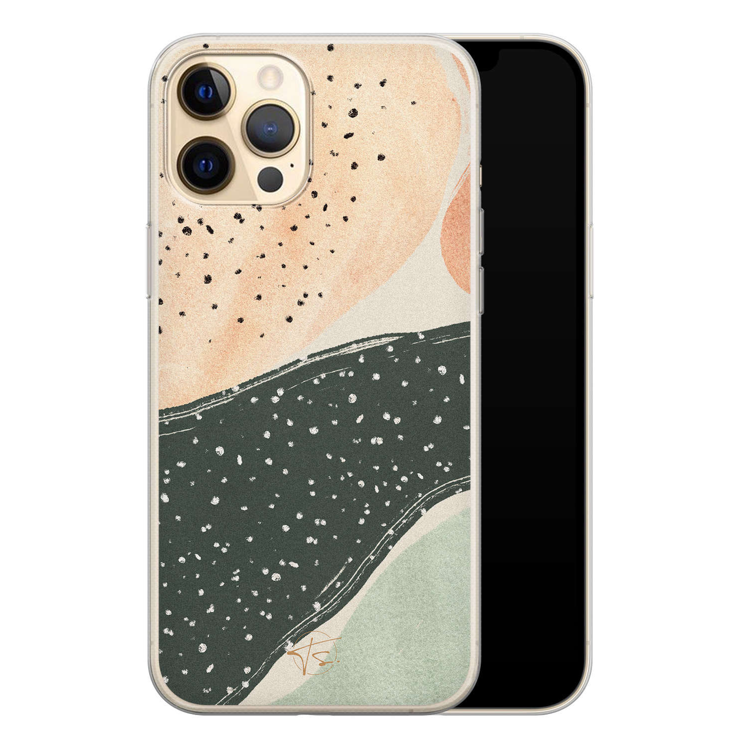 Telefoonhoesje Store iPhone 12 Pro siliconen hoesje - Abstract peach