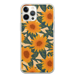 Telefoonhoesje Store iPhone 12 Pro Max siliconen hoesje - Zonnebloemen