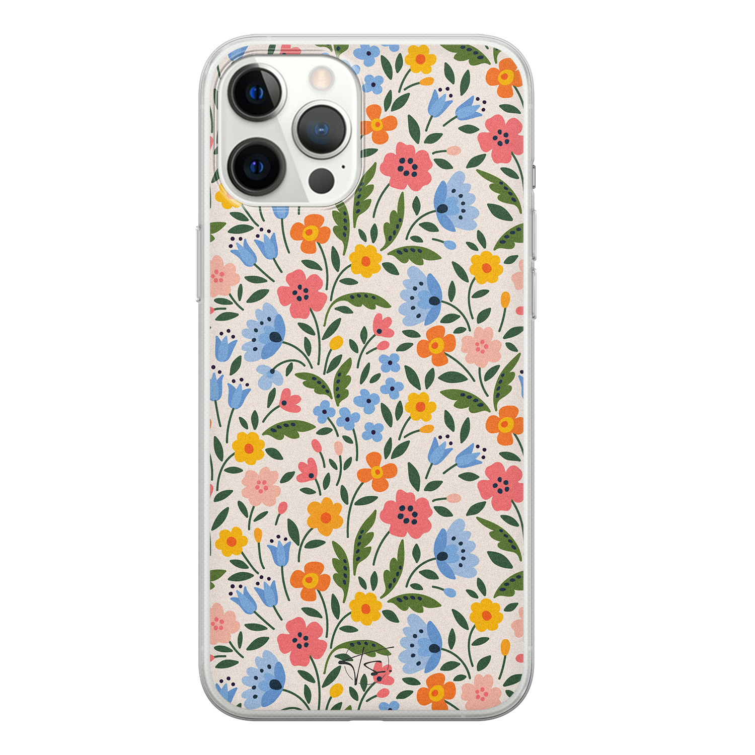 Telefoonhoesje Store iPhone 12 Pro Max siliconen hoesje - Romantische bloemen