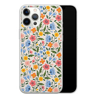 Telefoonhoesje Store iPhone 12 Pro Max siliconen hoesje - Romantische bloemen