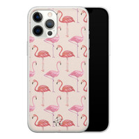 Telefoonhoesje Store iPhone 12 Pro Max siliconen hoesje - Flamingo