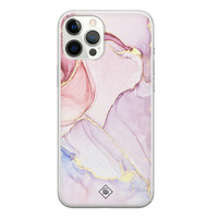 Casimoda iPhone 12 Pro Max siliconen hoesje - Marmer paars