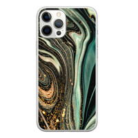 ELLECHIQ iPhone 12 Pro Max siliconen hoesje - Marble Khaki Swirl