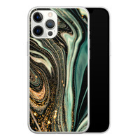 ELLECHIQ iPhone 12 Pro Max siliconen hoesje - Marble Khaki Swirl