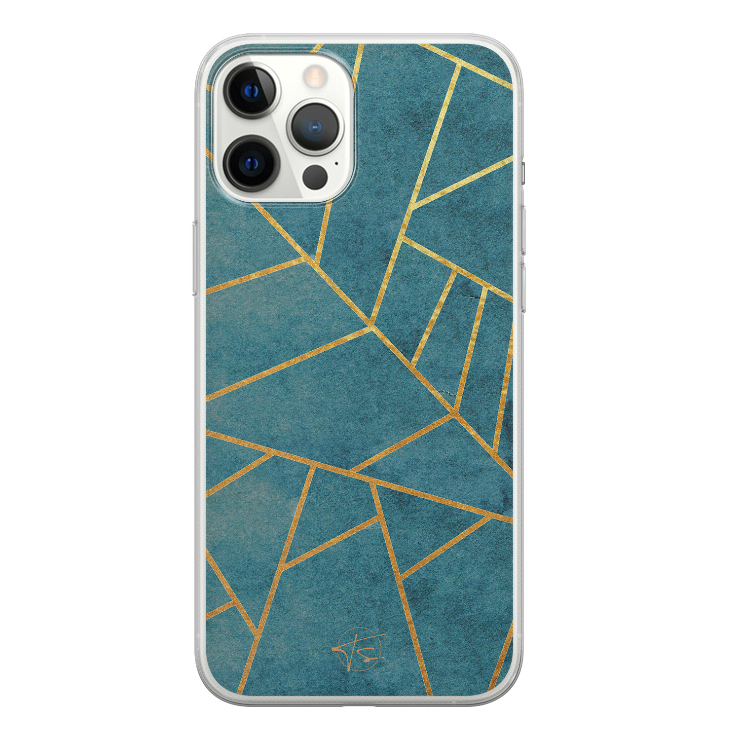 Telefoonhoesje Store iPhone 12 Pro Max siliconen hoesje - Abstract blauw