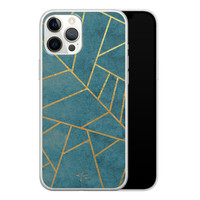 Telefoonhoesje Store iPhone 12 Pro Max siliconen hoesje - Abstract blauw