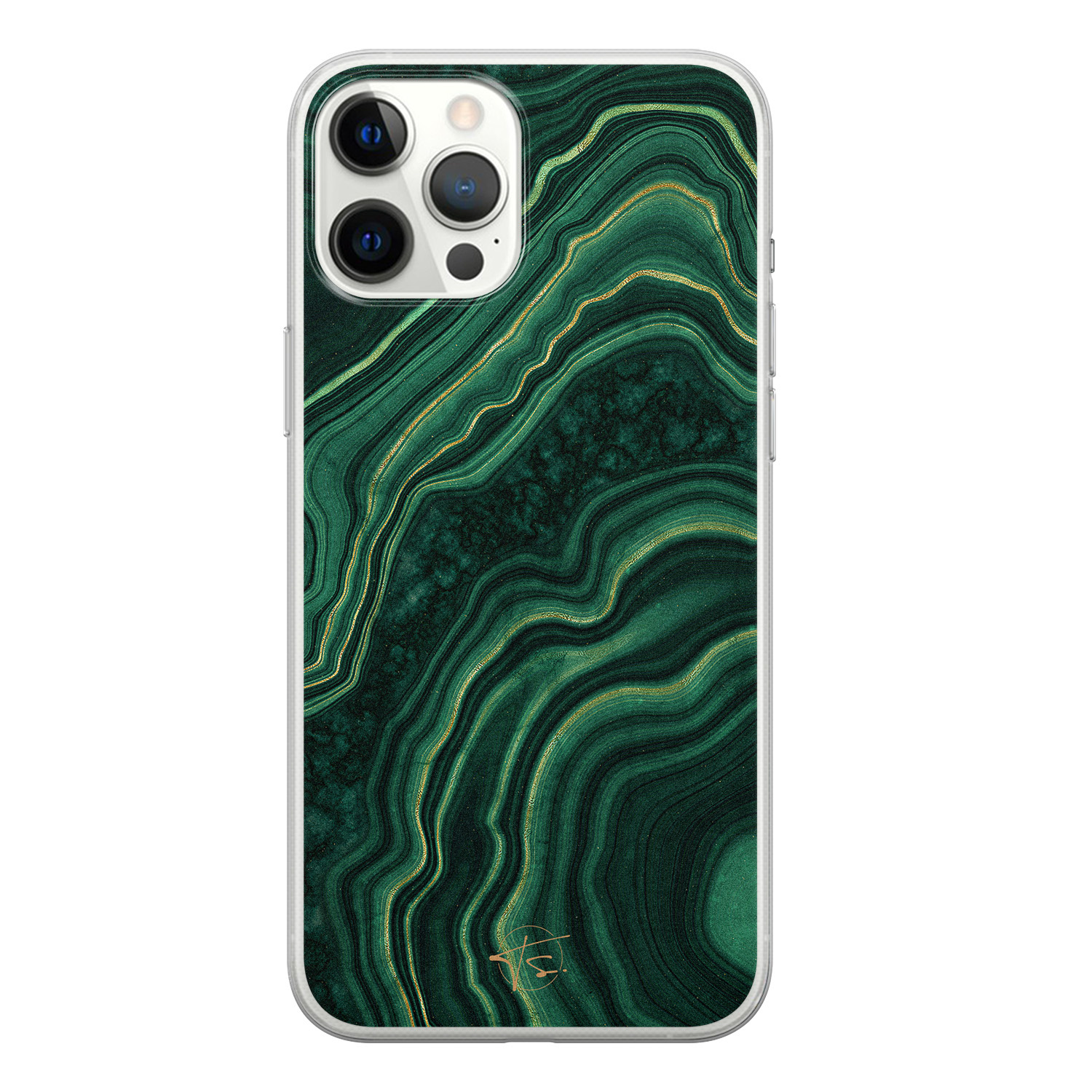 Telefoonhoesje Store iPhone 12 Pro Max siliconen hoesje - Agate groen