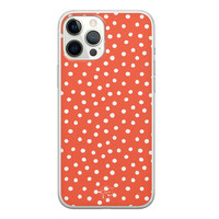 Telefoonhoesje Store iPhone 12 Pro Max siliconen hoesje - Orange dots
