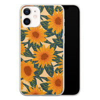 Telefoonhoesje Store iPhone 12 mini siliconen hoesje - Zonnebloemen