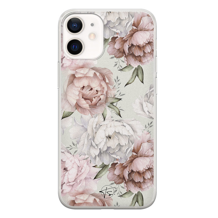Telefoonhoesje Store iPhone 12 mini siliconen hoesje - Classy flowers