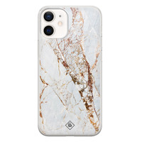 Casimoda iPhone 12 mini siliconen hoesje - Goud marmer