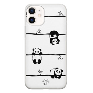 Telefoonhoesje Store iPhone 12 mini siliconen hoesje - Panda