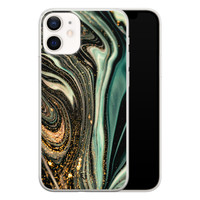 ELLECHIQ iPhone 12 mini siliconen hoesje - Marble Khaki Swirl