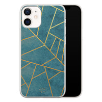 Telefoonhoesje Store iPhone 12 mini siliconen hoesje - Abstract blauw